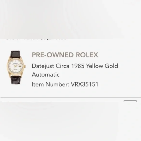 🥇Rolex🥇- Preowned Vintage Mens 1985 Brown Alligator Strap. - Picture 1 of 5